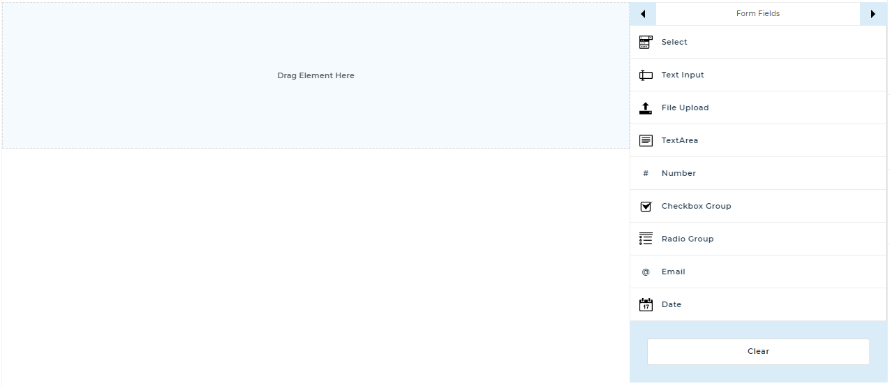Område hvor formular opbygges